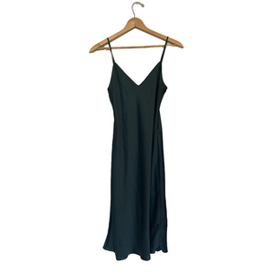 Wilfred Only V Neck Slip Satin Midi Dress Artizia Dark Sage S